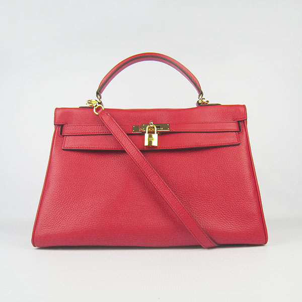 High Quality Hermes Kelly 35cm Togo Leather Bag Red 6308 - Click Image to Close